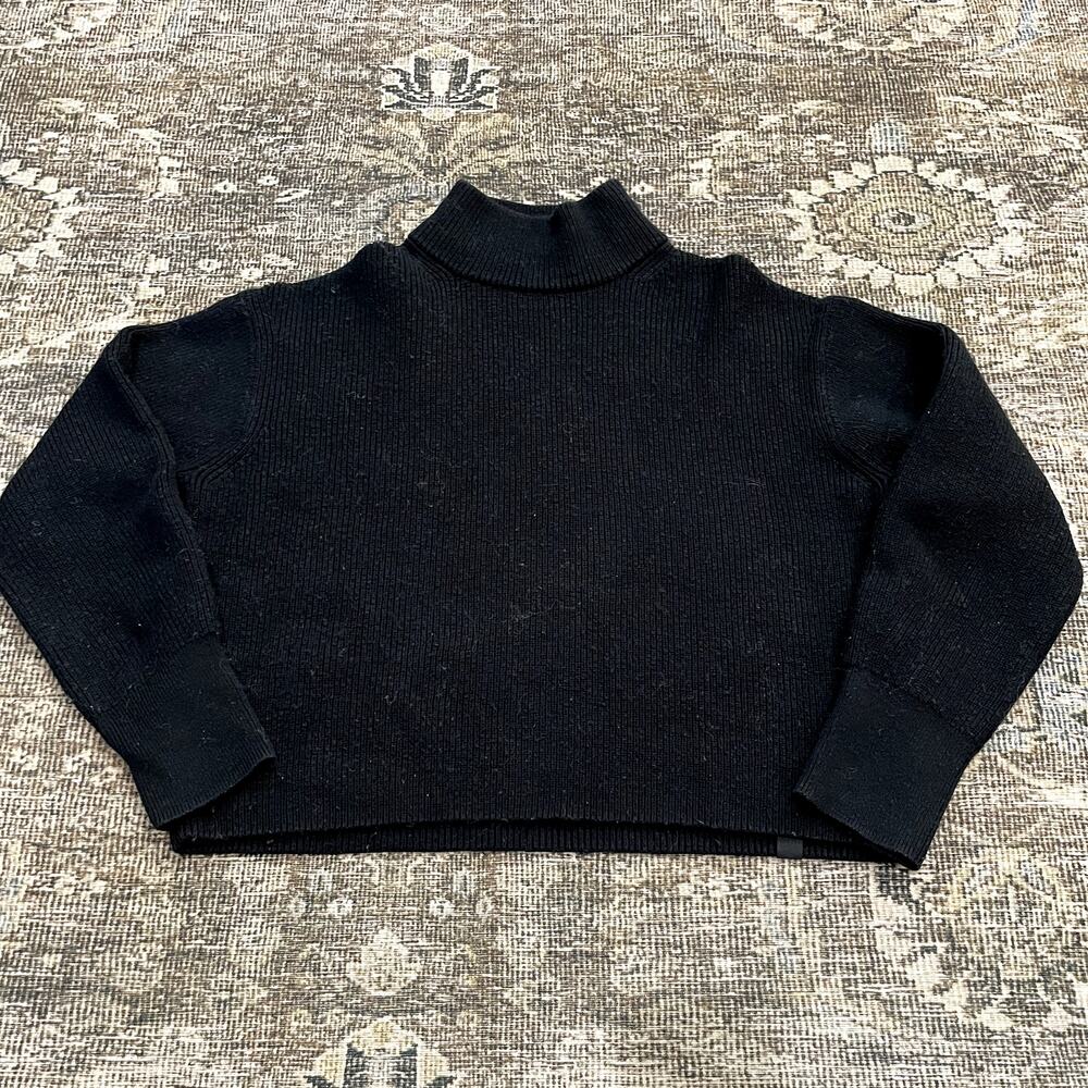 Lululemon Merino Wool-Blend Ribbed Turtleneck Sweater Black Women's Size 2